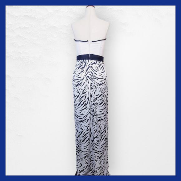 Gunne Sax strapless maxi dress gown size 3 black and white - Picture 2 of 7